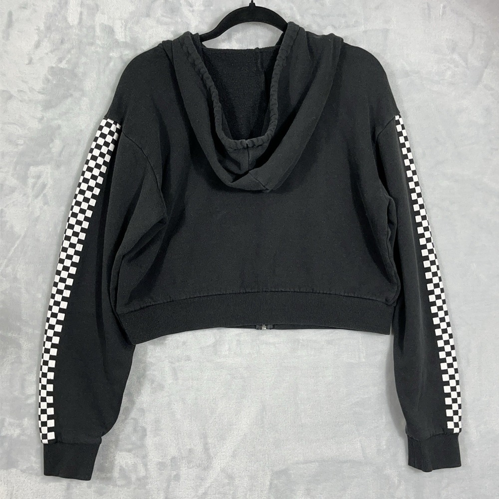 Vans Womans Funnier Times Full Zip Cropped Hoodie M Black Skater Grunge Street - Picture 5 of 7